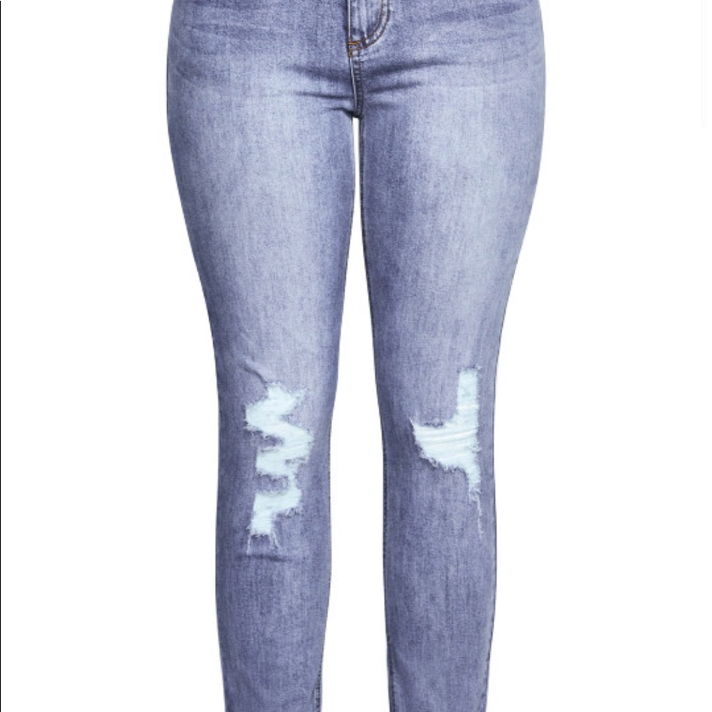 City Chic Plus Ripped Skinny Jeans - Picture 2 of 4